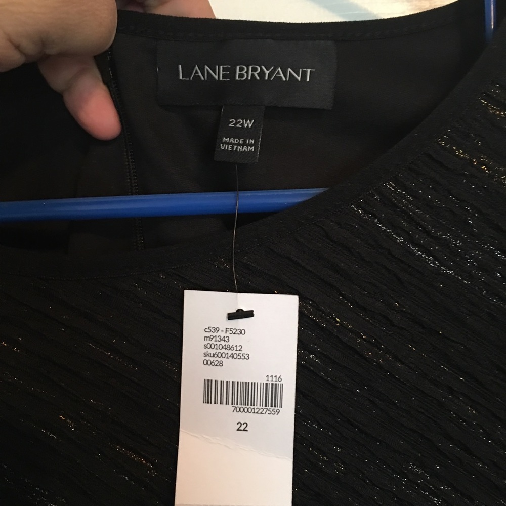 Lane Bryant Black Dress Size 22 NWT Shimmer